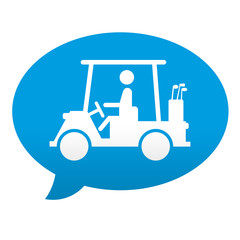 Etiqueta tipo app comentario carro de golf