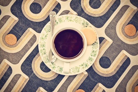 Retro styled image of a cup of coffee