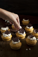 Pumpkin muffin with chocolate