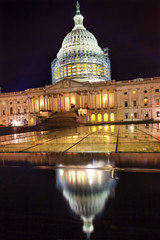 Fototapeta premium US Capitol North Side Construction Night Stars Washington DC