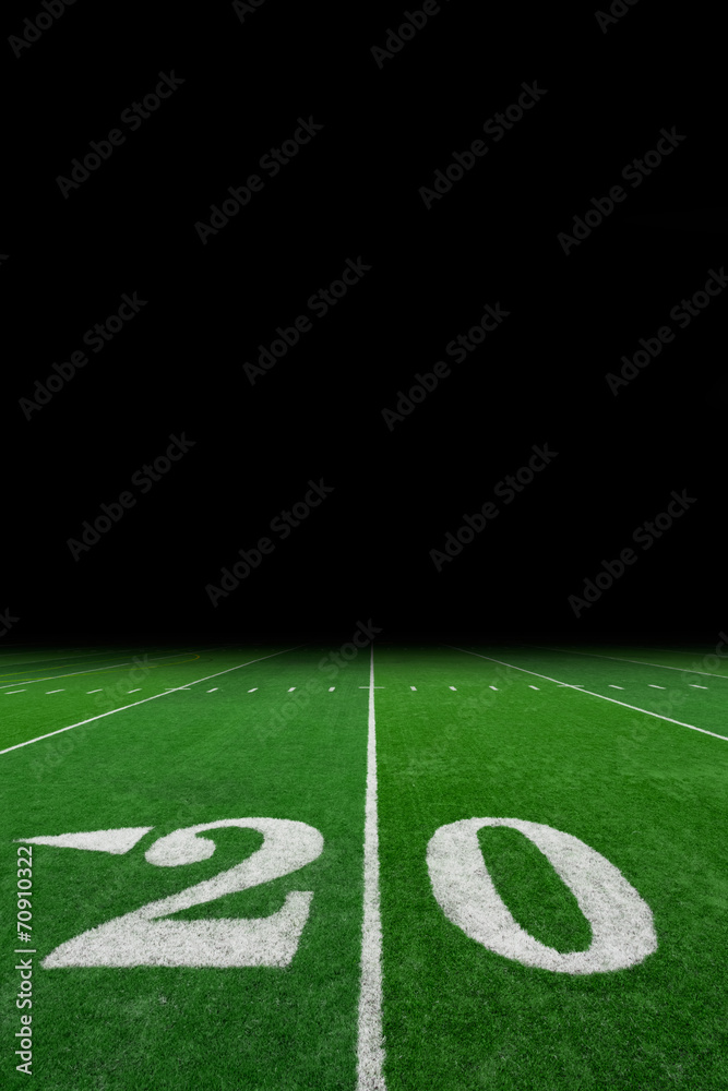 Wall mural football field with copy space