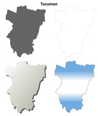 Obraz premium Tucuman blank outline map set
