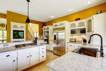 Farm house interior. Luxury kitchen room interior