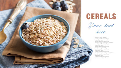 Rolled oats in a bowl