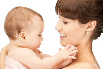 happy mother with baby