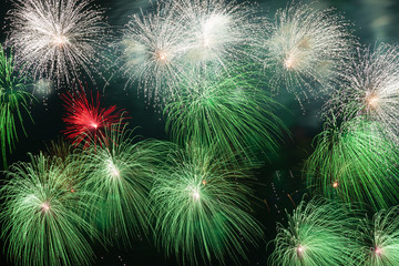 Colorful volleys fireworks