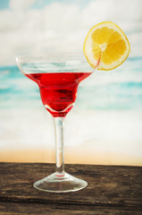 fruity cocktails in the beach