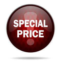 special price red glossy web icon on white background.