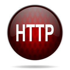 http red glossy web icon on white background.