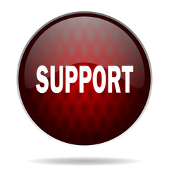 support red glossy web icon on white background.