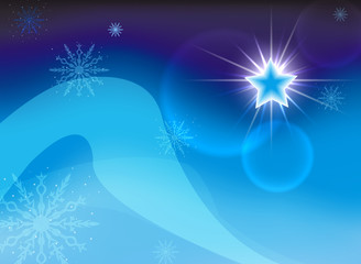Fototapeta na wymiar Christmas star on a blue background