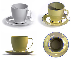 coffee cups and saucers