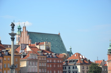 Naklejka na ściany i meble Place du Château Varsovie Pologne Sigismond 