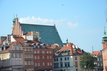 Naklejka na ściany i meble Maisons vieille ville de Varsovie Pologne