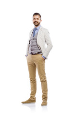 Hipster businessman in studio