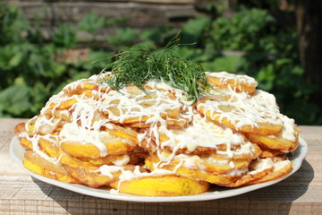 Dish from fried squash