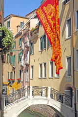 Venice flag, Veneto, Venetia, Italy