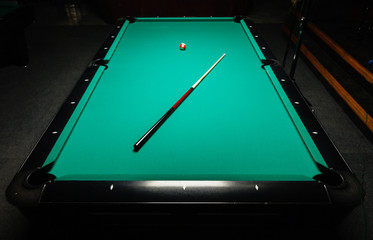 Table for billiards and ball top view