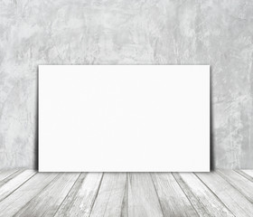 Blank paper poster and cement wall background, template