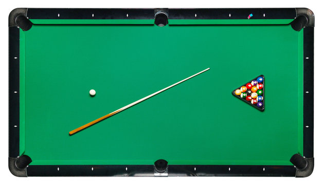 Isolated billiard table, top view.