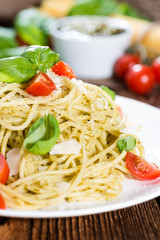 Portion of Spaghetti with Pesto
