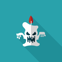 ghost candle flat icon with long shadow,eps10