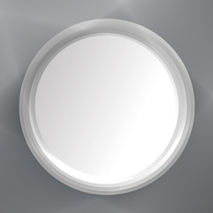 White circle design on the grey background, vector illustration