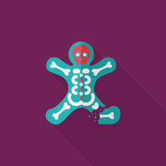 skeleton flat icon with long shadow,eps10
