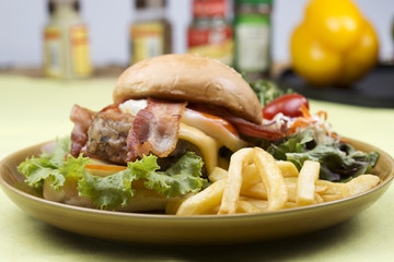 hamburger beef bacon