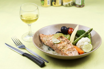 Grilled Salmon steak