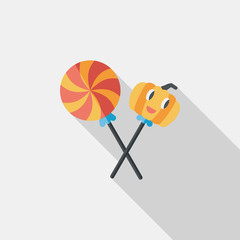 Halloween candy flat icon with long shadow,eps10