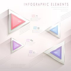 colorful modern triangle abstract infographic elements