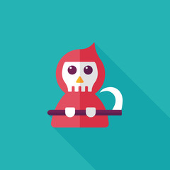 Grim Reaper flat icon with long shadow,eps10