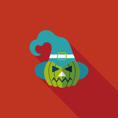 pumpkin flat icon with long shadow,eps10
