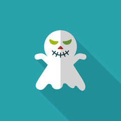 ghost flat icon with long shadow,eps10