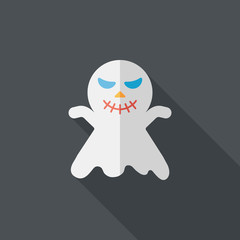 ghost flat icon with long shadow,eps10