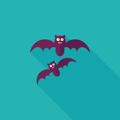 Halloween bat flat icon with long shadow,eps10