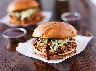 Foto op Canvas twee pulled pork barbecue sandwiches © Joshua Resnick