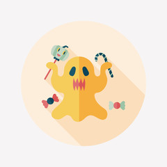 ghost flat icon with long shadow,eps10