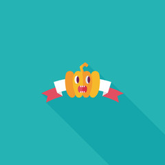 Halloween party flag flat icon with long shadow,eps10