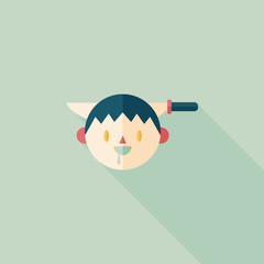 Halloween boy flat icon with long shadow,eps10