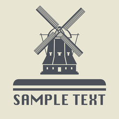 Fototapeta premium Windmill icon or sign