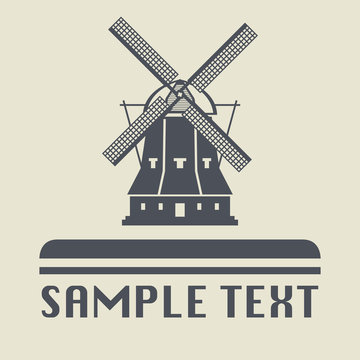Windmill icon or sign