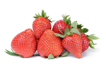 heap of fresh ripe whole strawberries
