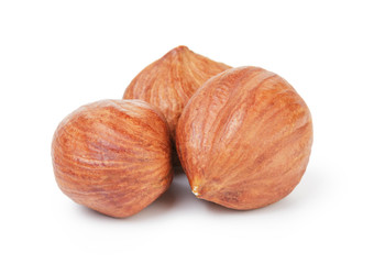 three hazelnut kernels