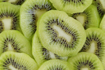 kiwi slices close up