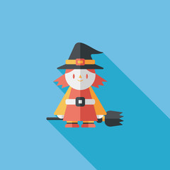 witch flat icon with long shadow,eps10