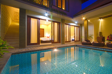 Tropical villa with a pool.