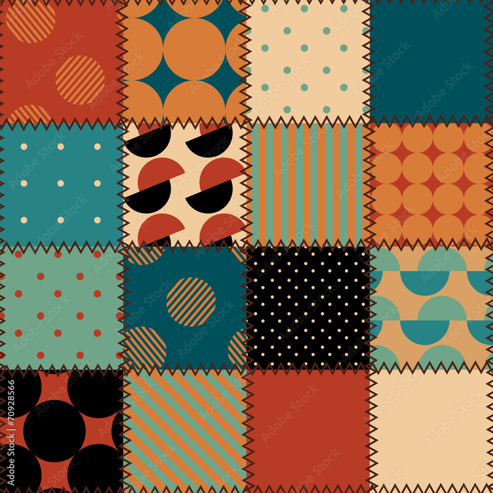 Poster quilting design in retro style.