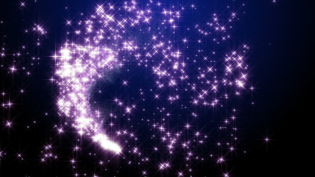particle 3D animation of sparkling stars